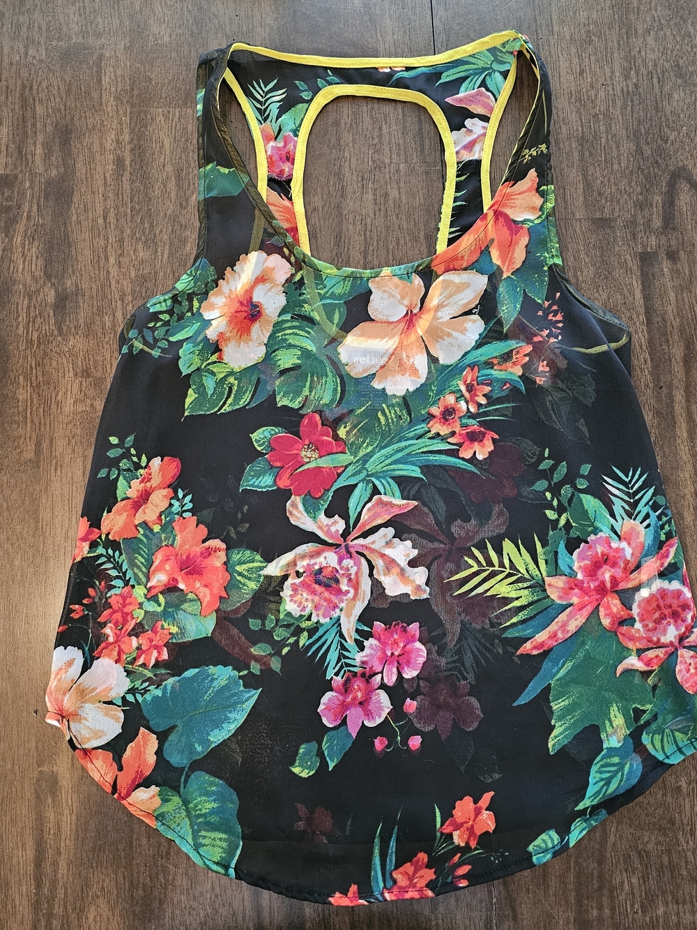 Wet Seal Sheer Floral Tank